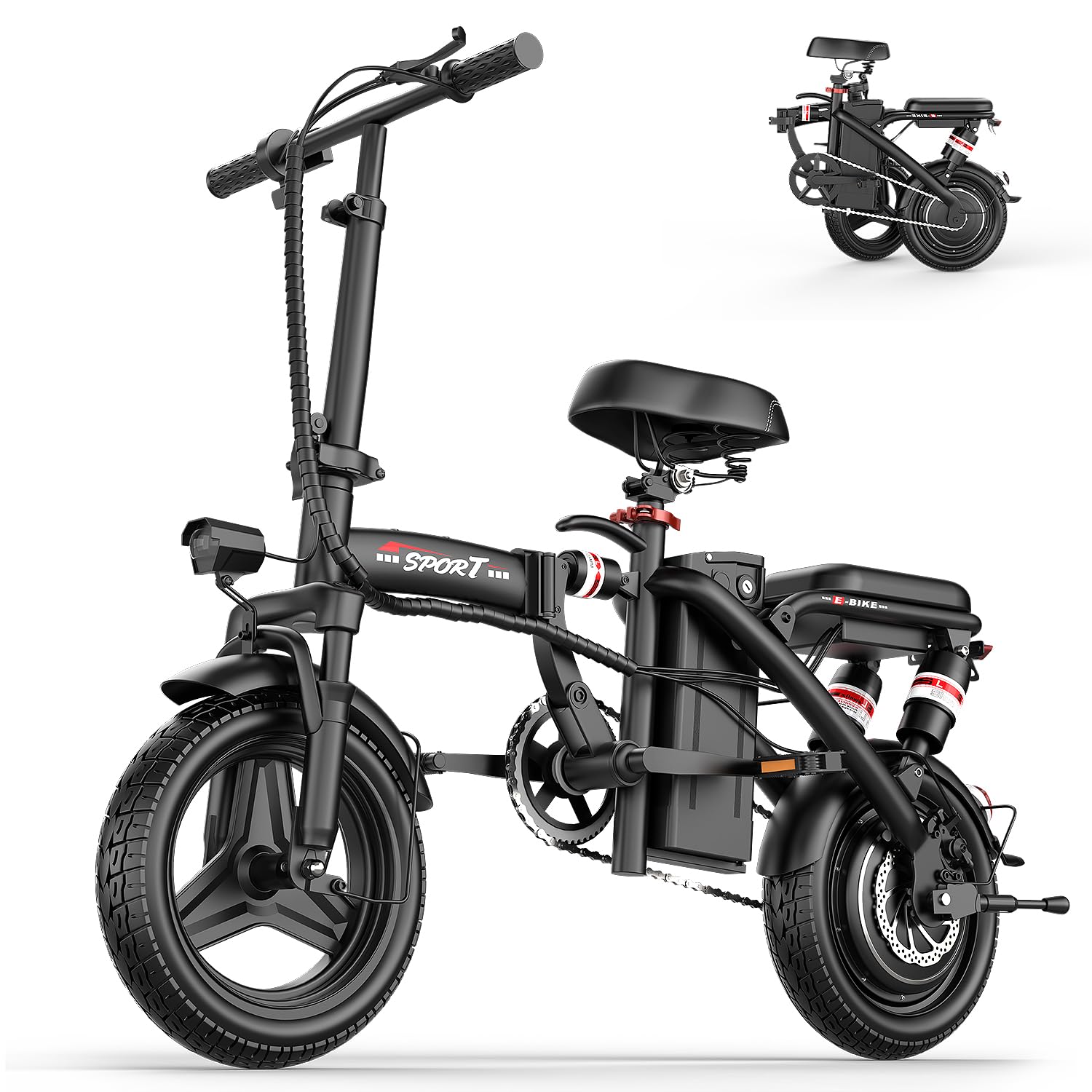 Amazon.com : AZHAR Foldable Electric Bike for Adults Teens, 1200W